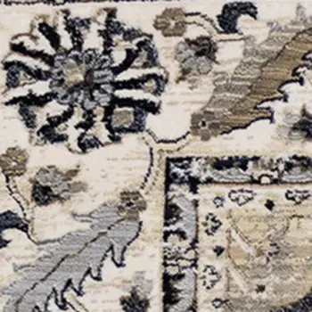 5' X 8' Beige And Gray Abstract Area Rug