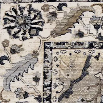 8' Beige And Gray Abstract Runner Rug