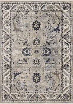 8' Beige And Gray Abstract Runner Rug