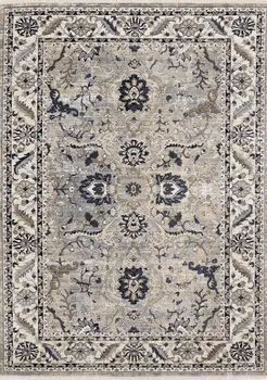 8' Beige And Gray Abstract Runner Rug
