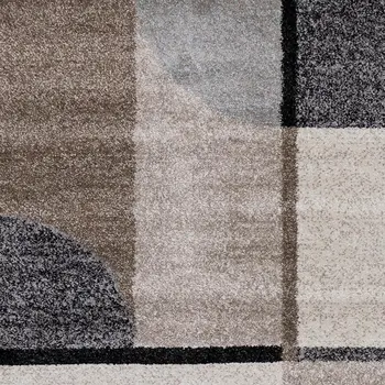 5' X 8' Cream And Gray Geometric Area Rug