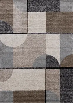 5' X 8' Cream And Gray Geometric Area Rug