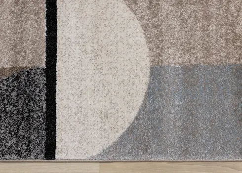 8' X 11' Cream And Gray Geometric Area Rug