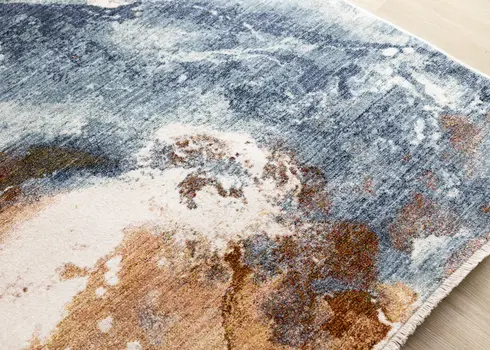 5' X 8' White And Gray Abstract Area Rug