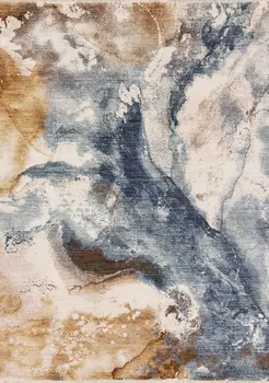 8' X 10' White And Gray Abstract Area Rug