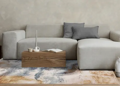 8' X 10' White And Gray Abstract Area Rug