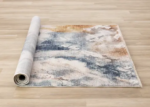8' X 10' White And Gray Abstract Area Rug