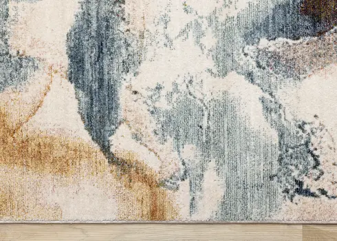 8' X 10' White And Gray Abstract Area Rug