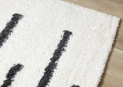 8' X 11' Cream And Gray Striped Area Rug