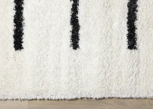 8' X 11' Cream And Gray Striped Area Rug