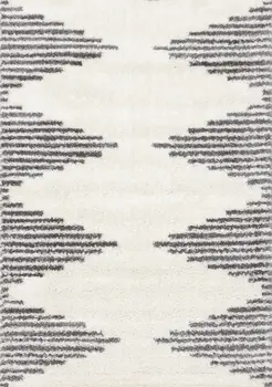 5' X 8' Cream And Gray Geometric Area Rug