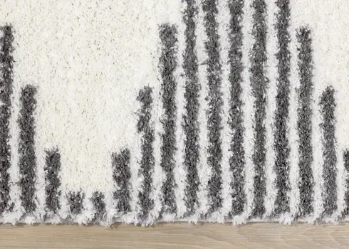 5' X 8' Cream And Gray Geometric Area Rug