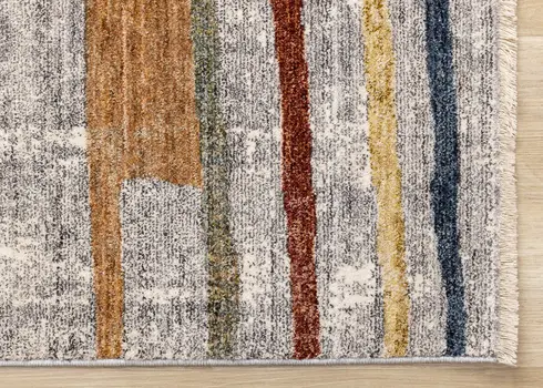 5' X 8' Gray And Blue Abstract Area Rug