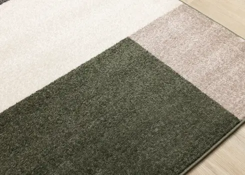 8' X 11' Green And Gray Geometric Area Rug