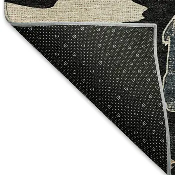 10' X 14' Black Ivory And Brown Animal Print Washable Indoor Outdoor Area Rug