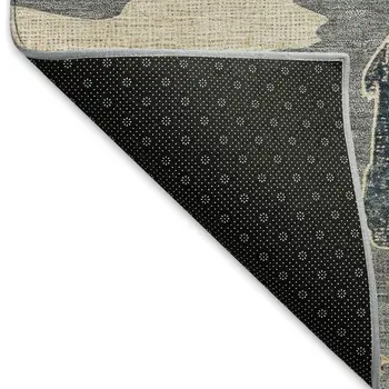 5' X 8' Gray Ivory And Beige Animal Print Washable Indoor Outdoor Area Rug