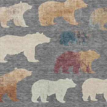 10' X 14' Gray Ivory And Beige Animal Print Washable Indoor Outdoor Area Rug