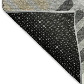 8' X 10' Gray Ivory And Tan Geometric Washable Indoor Outdoor Area Rug