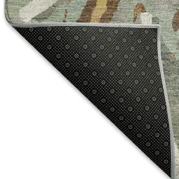 10' X 14' Copper Gray And Ivory Floral Washable Indoor Outdoor Area Rug