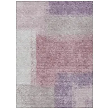 3' X 5' Blush Ivory And Gray Abstract Washable Indoor Outdoor Area Rug