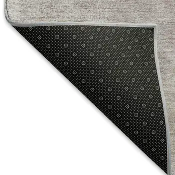 3' X 5' Blush Ivory And Gray Abstract Washable Indoor Outdoor Area Rug