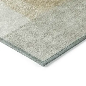 10' X 14' Gold Ivory And Gray Abstract Washable Indoor Outdoor Area Rug