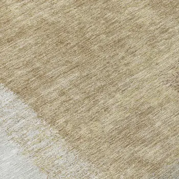 10' X 14' Gold Ivory And Gray Abstract Washable Indoor Outdoor Area Rug