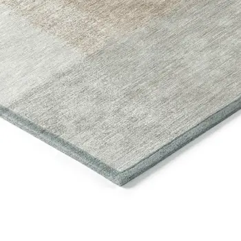 3' X 5' Taupe Ivory And Gray Abstract Washable Indoor Outdoor Area Rug
