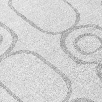 3' X 5' Silver And Gray Geometric Washable Indoor Outdoor Area Rug