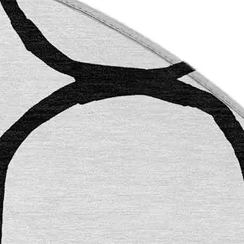 8' White And Black Round Geometric Washable Indoor Outdoor Area Rug