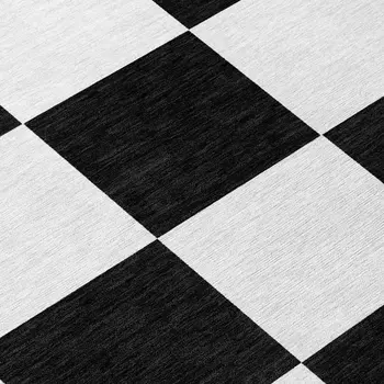 10' X 14' Black And White Geometric Washable Indoor Outdoor Area Rug