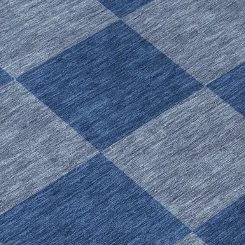 9' X 12' Blue And Gray Geometric Washable Indoor Outdoor Area Rug