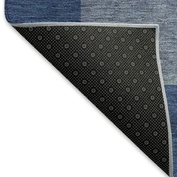 10' X 14' Blue And Gray Geometric Washable Indoor Outdoor Area Rug