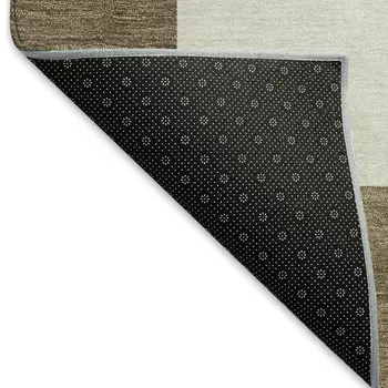10' X 14' Chocolate And Ivory Geometric Washable Indoor Outdoor Area Rug