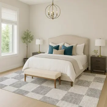 9' X 12' Gray And Pewter Geometric Washable Indoor Outdoor Area Rug