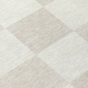 8' Ivory And Beige Round Geometric Washable Indoor Outdoor Area Rug