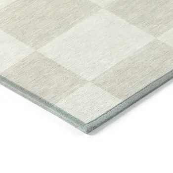 10' X 14' Ivory And Beige Geometric Washable Indoor Outdoor Area Rug