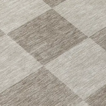 8' Khaki And Taupe Round Geometric Washable Indoor Outdoor Area Rug