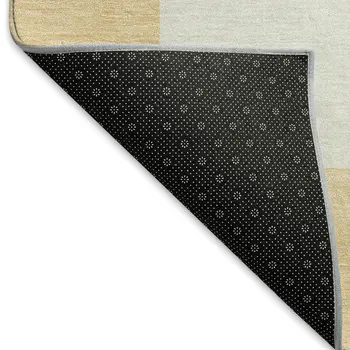 10' X 14' Peach And Beige Geometric Washable Indoor Outdoor Area Rug