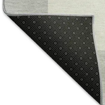9' X 12' Silver And Ivory Geometric Washable Indoor Outdoor Area Rug