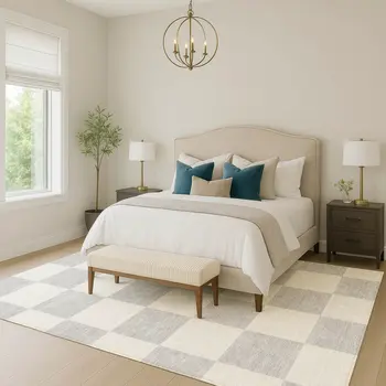9' X 12' Silver And Ivory Geometric Washable Indoor Outdoor Area Rug