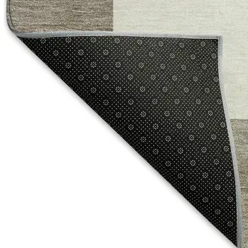 8' X 10' Taupe And Ivory Geometric Washable Indoor Outdoor Area Rug