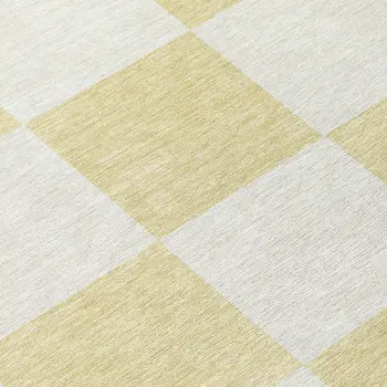 9' X 12' Wheat And Beige Geometric Washable Indoor Outdoor Area Rug