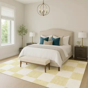 10' X 14' Wheat And Beige Geometric Washable Indoor Outdoor Area Rug