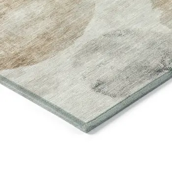 8' X 10' Taupe Ivory And Beige Abstract Washable Indoor Outdoor Area Rug