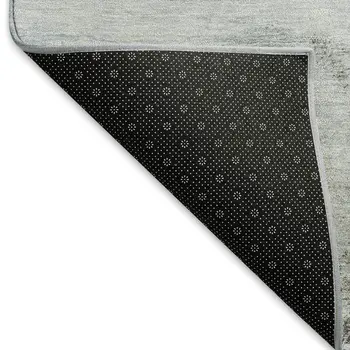 5' X 8' Teal Blue Ivory And Taupe Abstract Washable Indoor Outdoor Area Rug