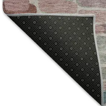 3' X 5' Blush Pink And Merlot Abstract Washable Indoor Outdoor Area Rug