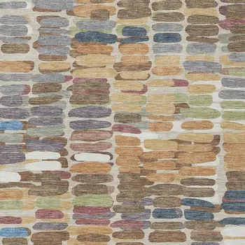 8' X 10' Copper White And Gray Abstract Washable Indoor Outdoor Area Rug