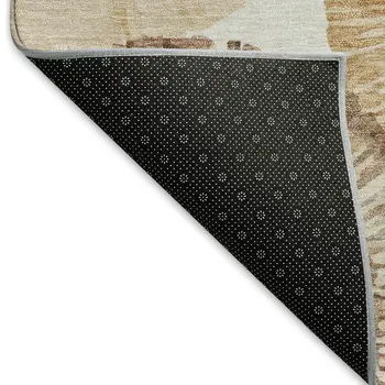 5' X 8' Copper Ivory And Gray Abstract Washable Indoor Outdoor Area Rug