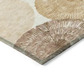 5' X 8' Copper Ivory And Gray Abstract Washable Indoor Outdoor Area Rug